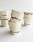 Silver Strip coffee cups 80ml (Set of 6)