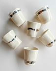 Silver Strip coffee cups 80ml (Set of 6)