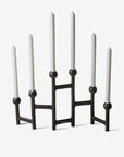 Candle Holder Folding Graphite Round M - Dark grey