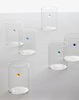 Set of 6 Water Tumblers with Dot on Top