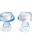 Pack Of 2 Mushroom Candle Holders | Light Blue