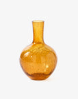 Ball Body Vase Crackled Glass Yellow S