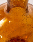 Ball Body Vase Crackled Glass Yellow S