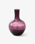 Ball Body Vase Crackled Glass Dark Purple S