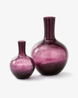 Ball Body Vase Crackled Glass Dark Purple S