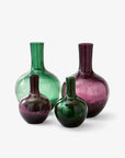 Ball Body Vase Crackled Glass Dark Purple S