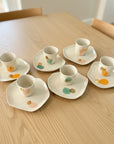 Color/Gold coffee cup 80ml (Set of 6)