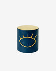 Soy wax concrete candle XL with brass cover | Blue