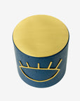 Soy wax concrete candle XL with brass cover | Blue
