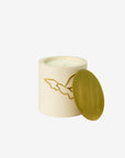 Soy wax concrete candle XL with brass cover | White