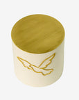 Soy wax concrete candle XL with brass cover | White