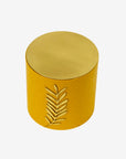 Soy wax concrete candle XL with brass cover | Yellow