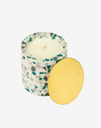 Soy wax concrete candle XL with brass cover | Terrazzo