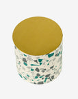 Soy wax concrete candle XL with brass cover | Terrazzo
