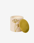 Soy wax concrete candle XL with brass cover | Light pink