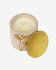 Soy wax concrete candle XL with brass cover | Light pink