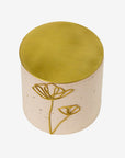 Soy wax concrete candle XL with brass cover | Light pink