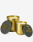 Set of 2 brass candles oiseau / feuille | Grey