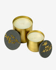 Set of 2 brass candles oiseau / feuille | Grey