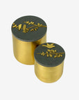 Set of 2 brass candles oiseau / feuille | Grey
