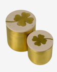Set of 2 brass candles oiseau / feuille | Pink