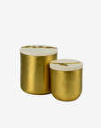 Set of 2 brass candles oiseau / feuille | White