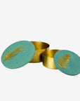 Set of 2 brass boxes | Green