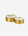 Set of 2 brass boxes | White