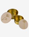Set of 2 brass boxes | Pink