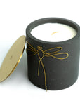 Soy wax concrete candle XL with brass cover | Grey