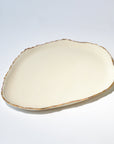 Serving trays elongated gold ruff rim - Gold