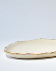 Serving trays elongated gold ruff rim - Gold