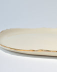 Serving trays elongated gold ruff rim - Gold