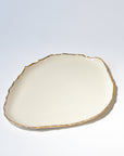 Serving trays elongated gold ruff rim - Gold