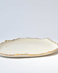 Serving trays elongated gold ruff rim - Gold