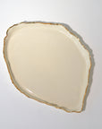 Serving trays elongated gold ruff rim - Gold