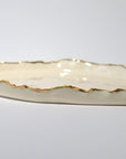Serving trays elongated gold ruff rim - Gold
