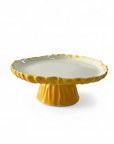 Cake Stand Textured D30 H12 Cadmium Yellow
