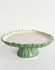 Cake Stand Textured D30 H12 Sage Green
