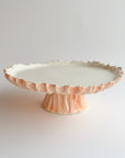 Cake Stand Textured D30 H12 Milky Pink