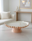 Cake Stand Textured D30 H12 Milky Pink