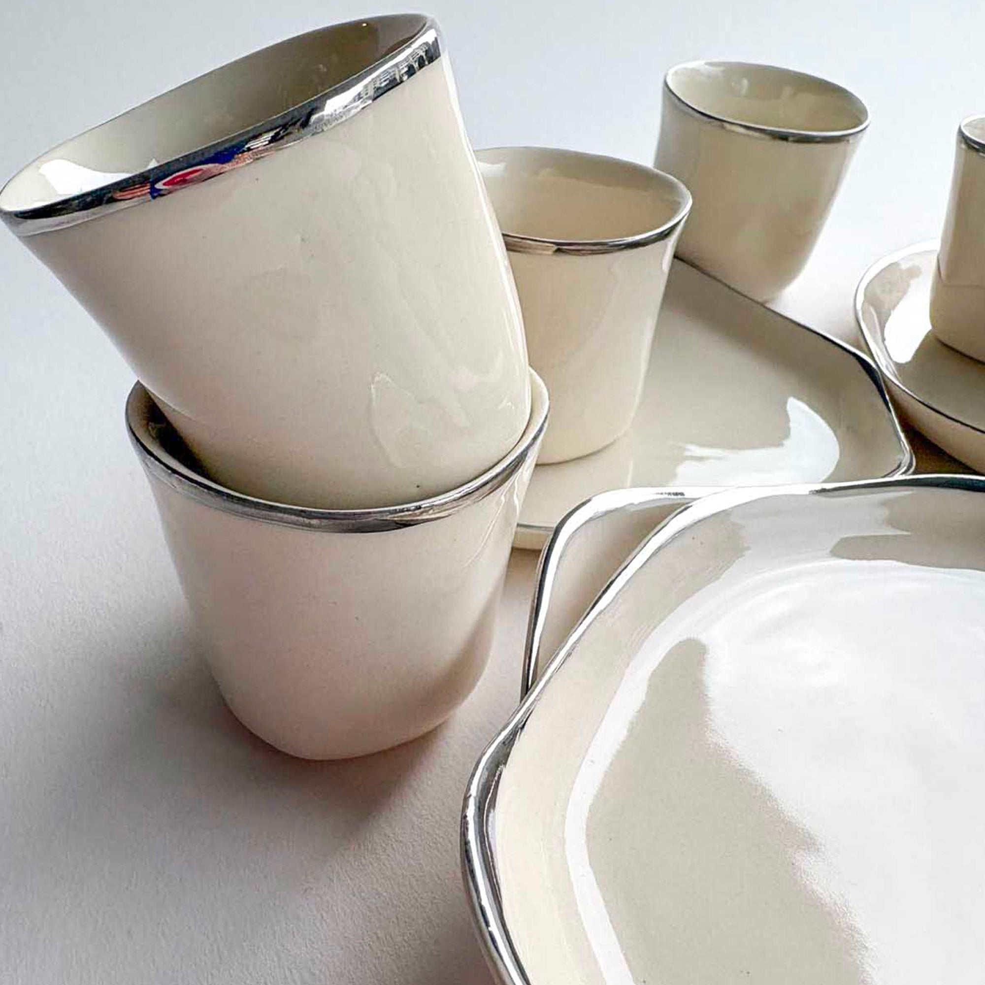 Silver line coffee cup 80ml (Set of 6)