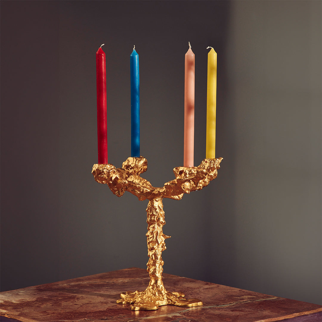 Drip Candle Holder 4 arms | Gold
