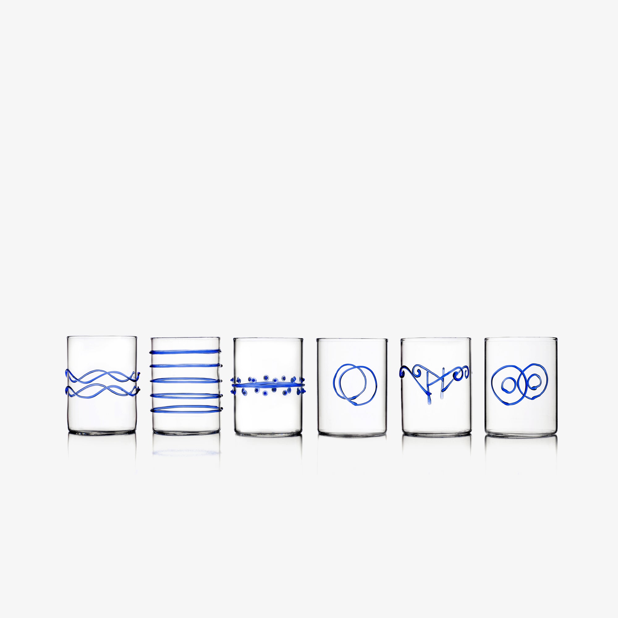6 Pcs Shot Assorted Blue