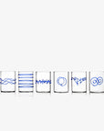 6 Pcs Shot Assorted Blue