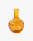 Ball Body Vase Crackled Glass Yellow S