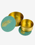 Set of 2 brass boxes | Green