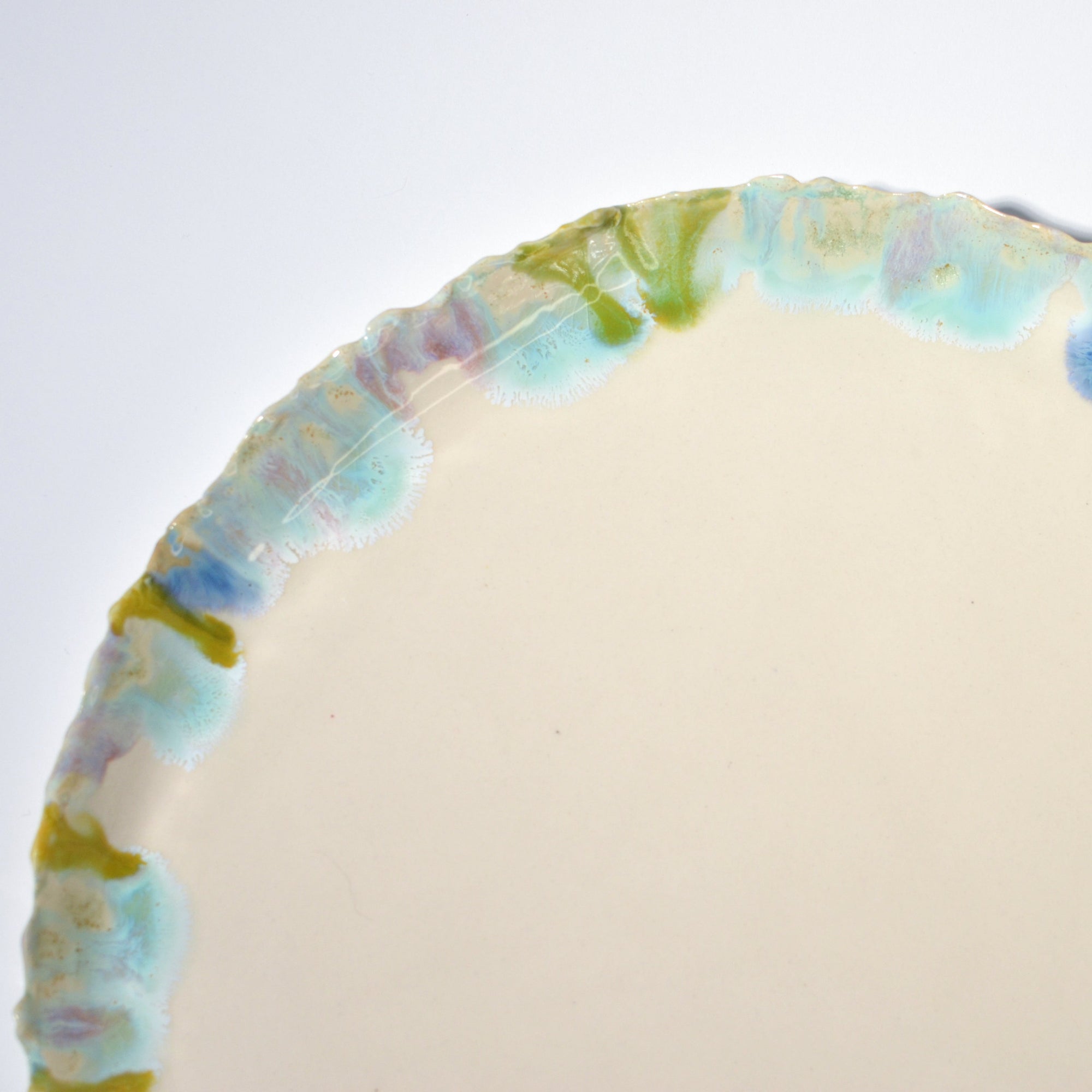 Serving round plate - Blue / Green