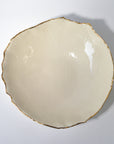 Serving bowl round deep with gold rim - Gold - L - (D35 H14cm)