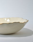 Serving bowl round deep with gold rim - Gold - L - (D35 H14cm)
